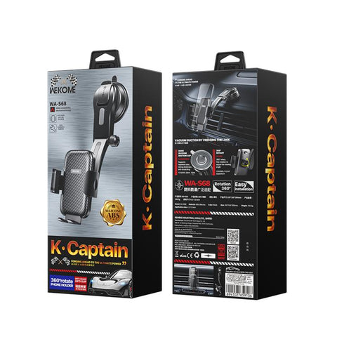 WK WP-S68 K-Captain Yaoyn Suction-Cup Foldable Arm Mechanical Car Holder, WP-S68