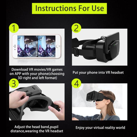 VR SHINECON G10 Interpupillary Distance Adjustment VR Glasses for 4.7-7.0 inch Phone, G10+052, G10+B01, G10+B03, G10+Y1 White, G10+Y1 Black