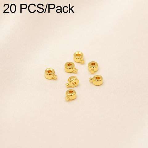 20 PCS/Pack Gold-Filled Copper Spacer Beads End Connectors for DIY Jewelry, Deluxe 2.5mm Hole 1mm, Deluxe 3.2mm Hole 1.2mm, Regular 3.2mm Hole 1.2mm
