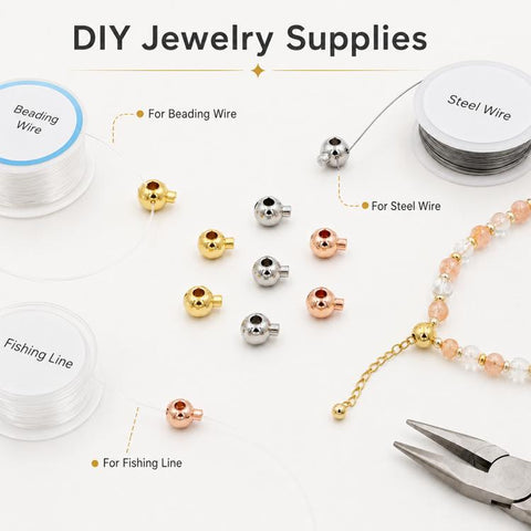 20 PCS/Pack Gold-Filled Copper Spacer Beads End Connectors for DIY Jewelry, Deluxe 2.5mm Hole 1mm, Deluxe 3.2mm Hole 1.2mm, Regular 3.2mm Hole 1.2mm