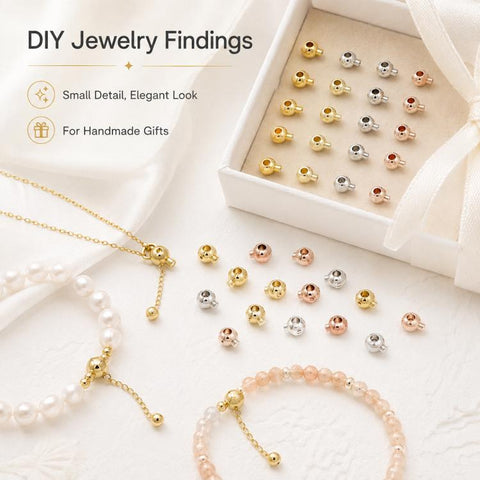 20 PCS/Pack Gold-Filled Copper Spacer Beads End Connectors for DIY Jewelry, Deluxe 2.5mm Hole 1mm, Deluxe 3.2mm Hole 1.2mm, Regular 3.2mm Hole 1.2mm