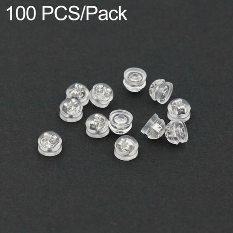 100 PCS/Pack Silicone Bullet Earring Backs Locking Safety Hamburger Earnuts