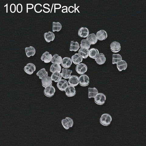 100 PCS/Pack Silicone Bullet Earring Backs Locking Safety Hamburger Earnuts