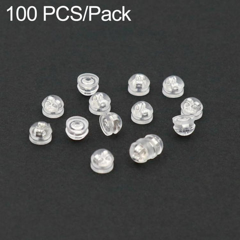 100 PCS/Pack Silicone Bullet Earring Backs Locking Safety Hamburger Earnuts