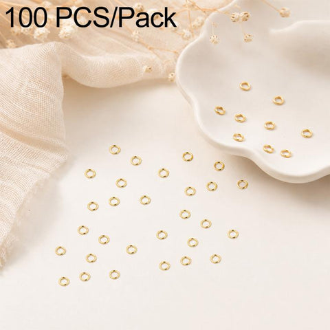 100 PCS/Pack Open Jump Ring for DIY Craft Jewelry Making, Flat-Cut Loop 0.5x3mm, Flat-Cut Loop 0.5x4mm, Flat-Cut Loop 0.6x3.5mm, Flat-Cut  Loop 0.7x4mm, Flat-Cut Loop 0.7x5mm, Flat-Cut Loop 0.7x6mm, Flat-Cut Loop 0.8x5mm, Flat-Cut Loop 0.8x6mm