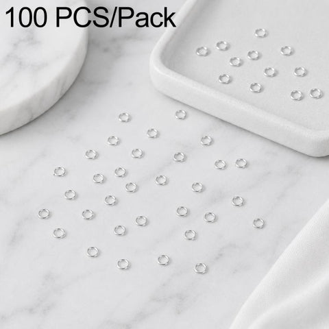 100 PCS/Pack Open Jump Ring for DIY Craft Jewelry Making, Flat-Cut Loop 0.5x3mm, Flat-Cut Loop 0.5x4mm, Flat-Cut Loop 0.6x3.5mm, Flat-Cut  Loop 0.7x4mm, Flat-Cut Loop 0.7x5mm, Flat-Cut Loop 0.7x6mm, Flat-Cut Loop 0.8x5mm, Flat-Cut Loop 0.8x6mm