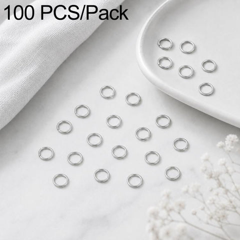 100 PCS/Pack Open Jump Ring for DIY Craft Jewelry Making, Flat-Cut Loop 0.5x3mm, Flat-Cut Loop 0.5x4mm, Flat-Cut Loop 0.6x3.5mm, Flat-Cut  Loop 0.7x4mm, Flat-Cut Loop 0.7x5mm, Flat-Cut Loop 0.7x6mm, Flat-Cut Loop 0.8x5mm, Flat-Cut Loop 0.8x6mm