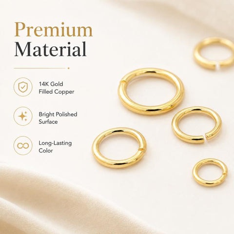 100 PCS/Pack Open Jump Ring for DIY Craft Jewelry Making, Flat-Cut Loop 0.5x3mm, Flat-Cut Loop 0.5x4mm, Flat-Cut Loop 0.6x3.5mm, Flat-Cut  Loop 0.7x4mm, Flat-Cut Loop 0.7x5mm, Flat-Cut Loop 0.7x6mm, Flat-Cut Loop 0.8x5mm, Flat-Cut Loop 0.8x6mm