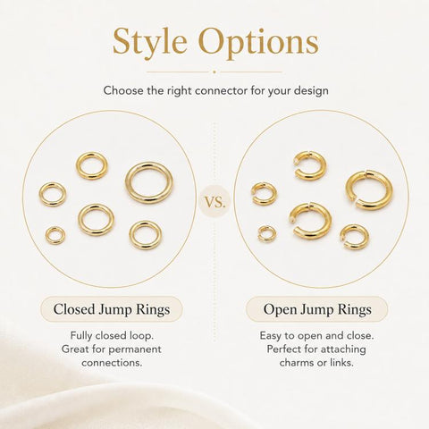 100 PCS/Pack Open Jump Ring for DIY Craft Jewelry Making, Flat-Cut Loop 0.8x7mm, Flat-Cut Loop 0.9x6mm, Flat Open Loop 1.0x8mm, Flat-Cut Loop 1.2x8mm, Flat-Cut Loop 1.2x10mm