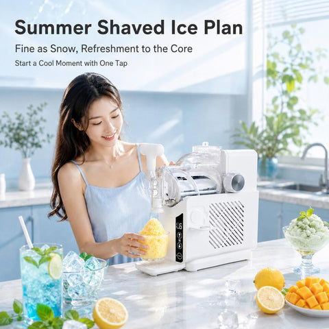 Fully Automatic Commercial-grade Large Capacity Shaved Ice Machine, US Plug, UK Plug, EU Plug