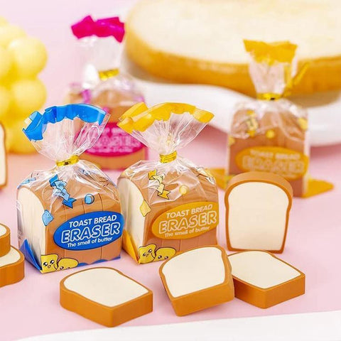5 PCS/Pack Cute Cartoon Toast Bread Eraser