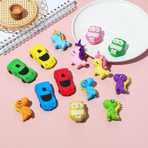 5 PCS/Pack Cute Cartoon Creative 3D No-Residue Eraser, Random Color Delivery