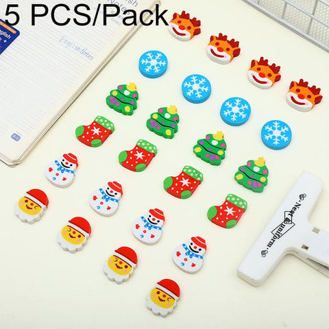 5 PCS/Pack Christmas Creative Cartoon Eraser, Mini, Large