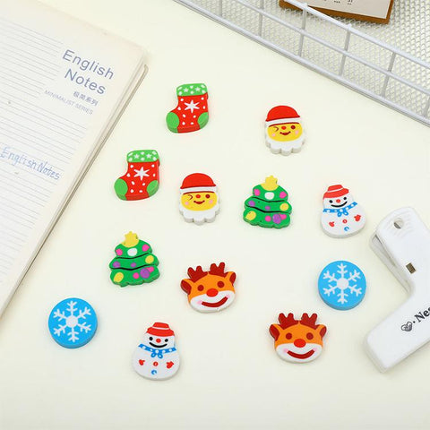 5 PCS/Pack Christmas Creative Cartoon Eraser, Mini, Large
