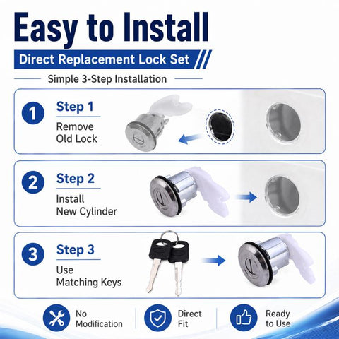 For Ford Car Ignition Switch & Door Lock Set F2UZ1522050A, F3TZ7822050B