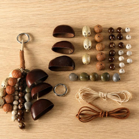 Natural 18-Seed Bodhi Loose Beads for DIY Bracelets Accessories, Small Bead Strand Set, Duck Tendon Vine Set, Full Strand Beads Set
