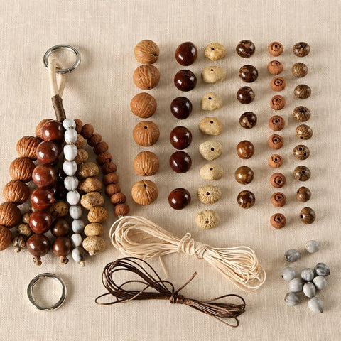 Natural 18-Seed Bodhi Loose Beads for DIY Bracelets Accessories, Small Bead Strand Set, Duck Tendon Vine Set, Full Strand Beads Set