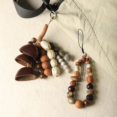 Natural 18-Seed Bodhi Loose Beads for DIY Bracelets Accessories, Small Bead Strand Set, Duck Tendon Vine Set, Full Strand Beads Set