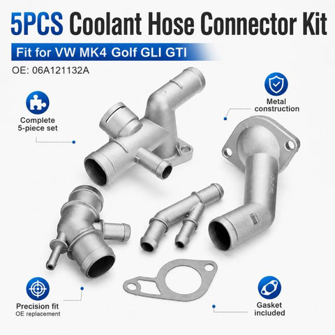 5 PCS/Pack For Volkswagen / Audi Car Engine Coolant Hose Connector Set 06A121132A