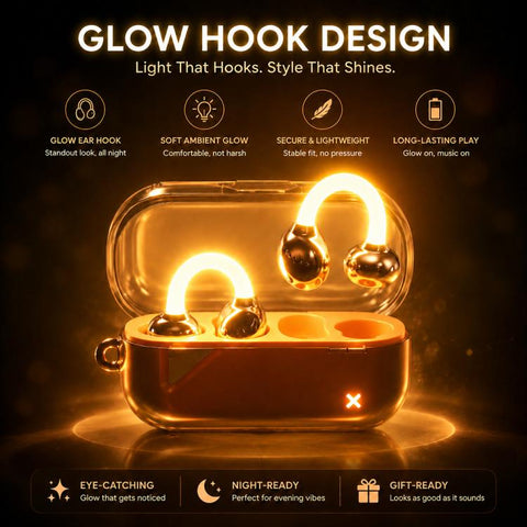 D MOOSTER D22 True Wireless Stereo Clip-on Bluetooth Earphone with Night Light Function