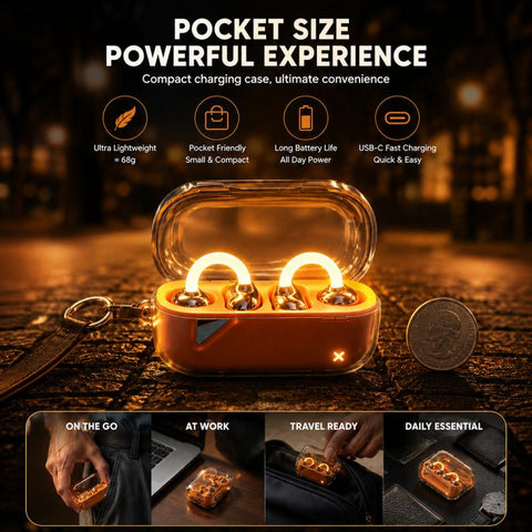 D MOOSTER D22 True Wireless Stereo Clip-on Bluetooth Earphone with Night Light Function