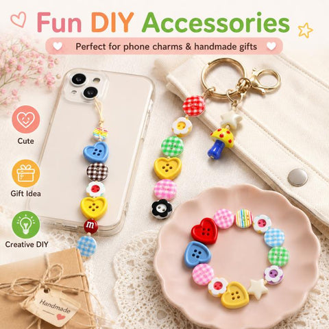 20 PCS/Set Colorful Resin Buttons for DIY Bracelets Accessories