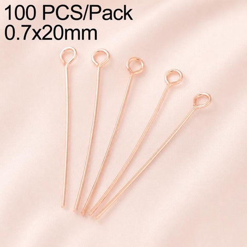 100 PCS/Pack Gold Plated Brass Bead Head Pins for DIY Charm Earrings Jewelry Making, 0.7x20mm, 0.7x24mm, 0.7x28mm, 0.7x30mm