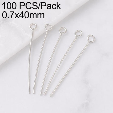 100 PCS/Pack Gold Plated Brass Bead Head Pins for DIY Charm Earrings Jewelry Making, 0.7x32mm, 0.7x35mm, 0.7x40mm, 0.7x50mm
