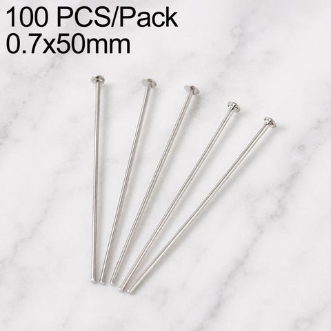 100 PCS/Pack Gold Plated Brass Bead Head Pins for DIY Charm Earrings Jewelry Making, 0.7x32mm, 0.7x35mm, 0.7x40mm, 0.7x50mm