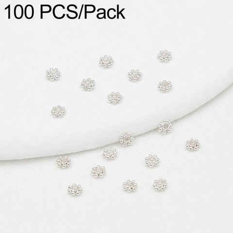 100 PCS/Pack Gold Filled Snowflake Bead Caps Spacers for DIY Jewelry Making, Gear Snowflake 4mm, Gear Snowflake 5mm, Gear Snowflake 6mm