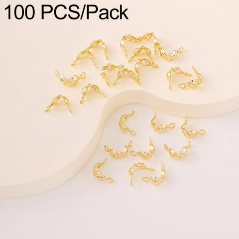100 PCS/Pack Copper Dual-Loop Crimp Cover Knots Beads Caps Tassel Closure for DIY Jewelry Making, Dual-Loop Buckle 3.2mm, Dual-Loop Buckle 3.6mm, Dual-Loop Buckle 4mm