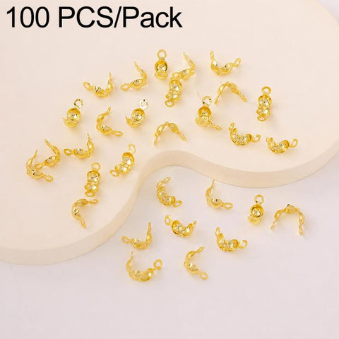 100 PCS/Pack Copper Dual-Loop Crimp Cover Knots Beads Caps Tassel Closure for DIY Jewelry Making, Dual-Loop Buckle 3.2mm, Dual-Loop Buckle 3.6mm, Dual-Loop Buckle 4mm