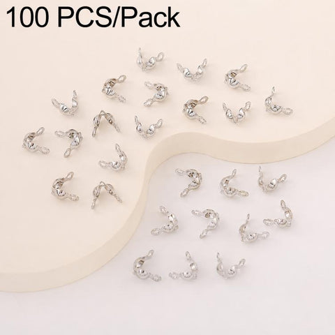 100 PCS/Pack Copper Dual-Loop Crimp Cover Knots Beads Caps Tassel Closure for DIY Jewelry Making, Dual-Loop Buckle 3.2mm, Dual-Loop Buckle 3.6mm, Dual-Loop Buckle 4mm