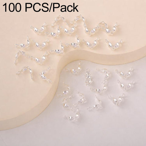 100 PCS/Pack Copper Dual-Loop Crimp Cover Knots Beads Caps Tassel Closure for DIY Jewelry Making, Dual-Loop Buckle 3.2mm, Dual-Loop Buckle 3.6mm, Dual-Loop Buckle 4mm