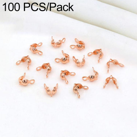100 PCS/Pack Copper Dual-Loop Crimp Cover Knots Beads Caps Tassel Closure for DIY Jewelry Making, Dual-Loop Buckle 3.2mm, Dual-Loop Buckle 3.6mm, Dual-Loop Buckle 4mm