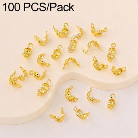 100 PCS/Pack Copper Dual-Loop Crimp Cover Knots Beads Caps Tassel Closure for DIY Jewelry Making, Dual-Loop Buckle 3.2mm, Dual-Loop Buckle 3.6mm, Dual-Loop Buckle 4mm