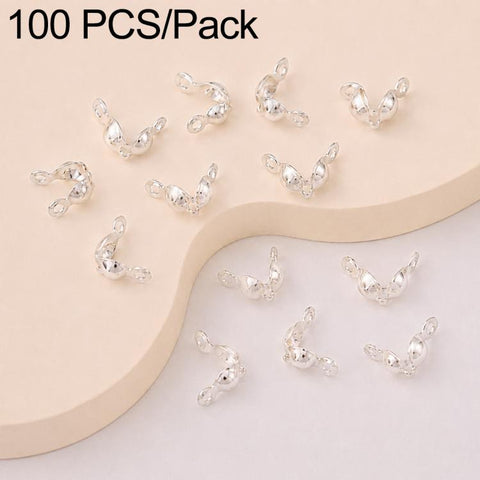 100 PCS/Pack Copper Dual-Loop Crimp Cover Knots Beads Caps Tassel Closure for DIY Jewelry Making, Dual-Loop Buckle 3.2mm, Dual-Loop Buckle 3.6mm, Dual-Loop Buckle 4mm