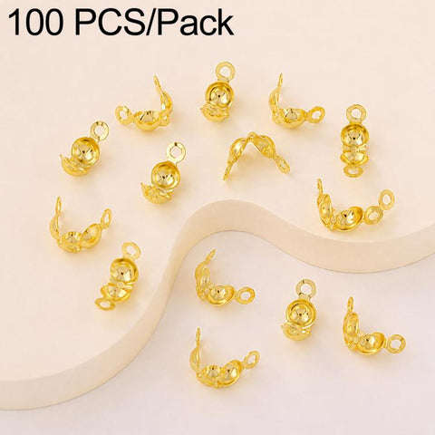 100 PCS/Pack Copper Dual-Loop Crimp Cover Knots Beads Caps Tassel Closure for DIY Jewelry Making, Dual-Loop Buckle 3.2mm, Dual-Loop Buckle 3.6mm, Dual-Loop Buckle 4mm