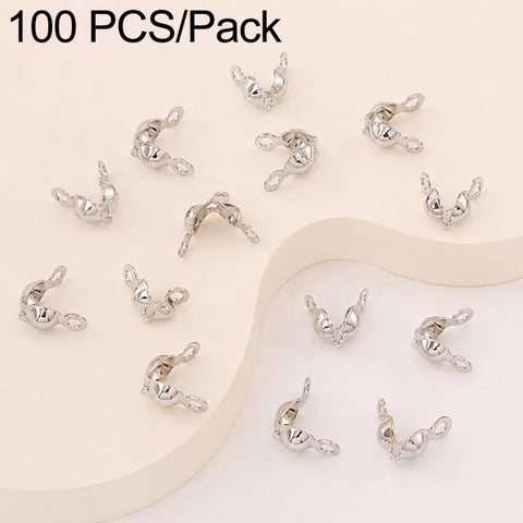 100 PCS/Pack Copper Dual-Loop Crimp Cover Knots Beads Caps Tassel Closure for DIY Jewelry Making, Dual-Loop Buckle 3.2mm, Dual-Loop Buckle 3.6mm, Dual-Loop Buckle 4mm