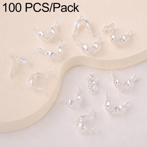 100 PCS/Pack Copper Dual-Loop Crimp Cover Knots Beads Caps Tassel Closure for DIY Jewelry Making, Dual-Loop Buckle 3.2mm, Dual-Loop Buckle 3.6mm, Dual-Loop Buckle 4mm