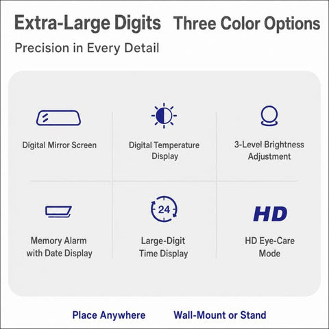 DS-3809L LED Multifunctional HD Digital Display Large Screen Electronic Clock with Remote Control