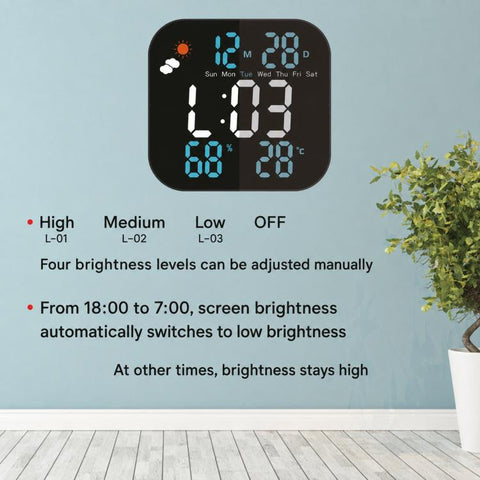 DS-3828L Multifunctional LED Digital Weather Display Electronic Clock