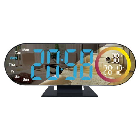 DS-3827LW Desktop Colorful Light LED Digital Display Mirror Electronic Clock
