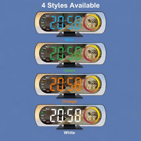 DS-3827LW Desktop Colorful Light LED Digital Display Mirror Electronic Clock