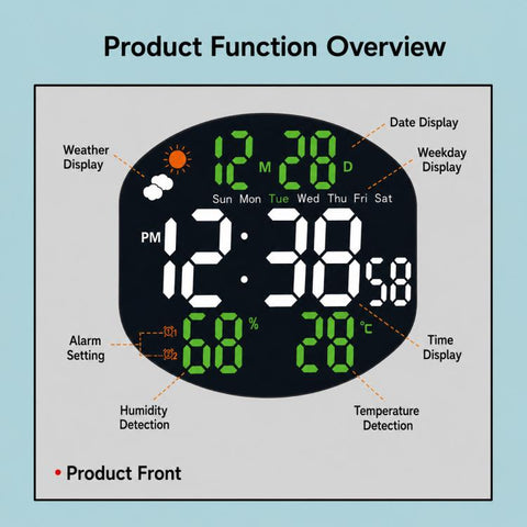 DS-3816L Multifunctional LED Digital Large Screen Weather Display Electronic Clock with Remote Control