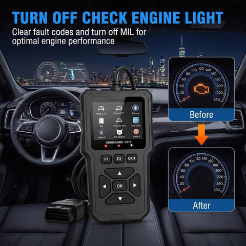 V919 Car Fault Diagnostic Scanner OBD2 Auto Code Reader, V919