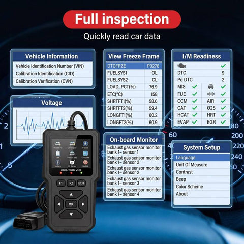 V919 Car Fault Diagnostic Scanner OBD2 Auto Code Reader, V919
