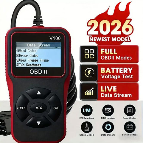 V100 Car OBD2 Diagnostic Scanner, Fault Code Reader, Engine Fault Diagnostic Tool, V100