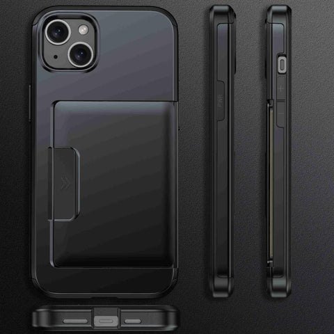 Sliding Card Slot PC Hybrid TPU Phone Case, For iPhone 15 Plus / 14 Plus, For iPhone 14, For iPhone 14 Pro, For iPhone 14 Pro Max, For iPhone 13 Pro Max / 12 Pro Max, For iPhone 13 Pro