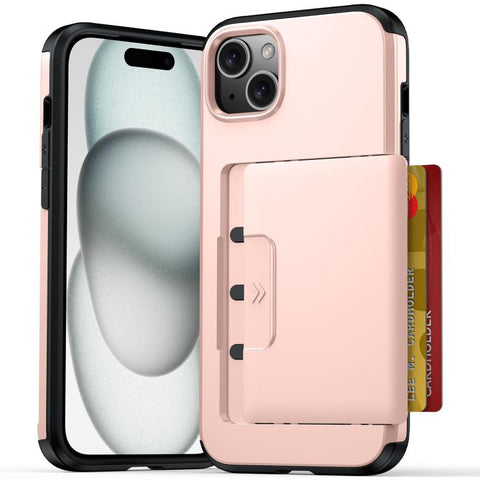 Sliding Card Slot PC Hybrid TPU Phone Case, For iPhone 15 Plus / 14 Plus, For iPhone 14, For iPhone 14 Pro, For iPhone 14 Pro Max, For iPhone 13 Pro Max / 12 Pro Max, For iPhone 13 Pro